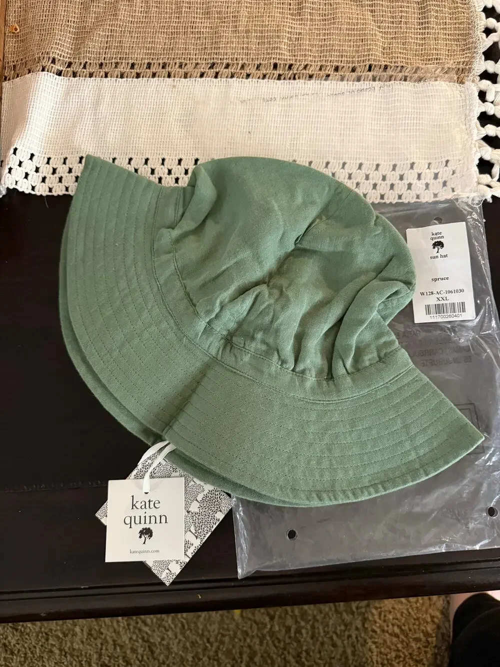 NWT Kate Quinn Spruce Green Sun Hat XXL